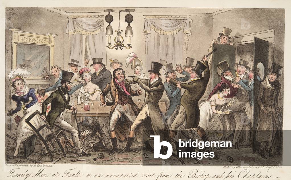 Immagine di Incisione "Uomini di famiglia a Fault" di Isaac Robert Cruikshank