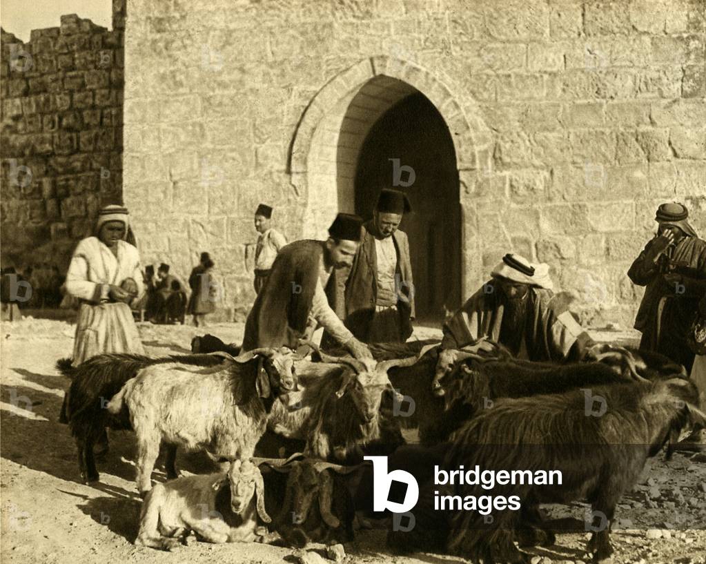 Immagine di Stampa "Mercato alla Porta di Erode" 1925, b/w