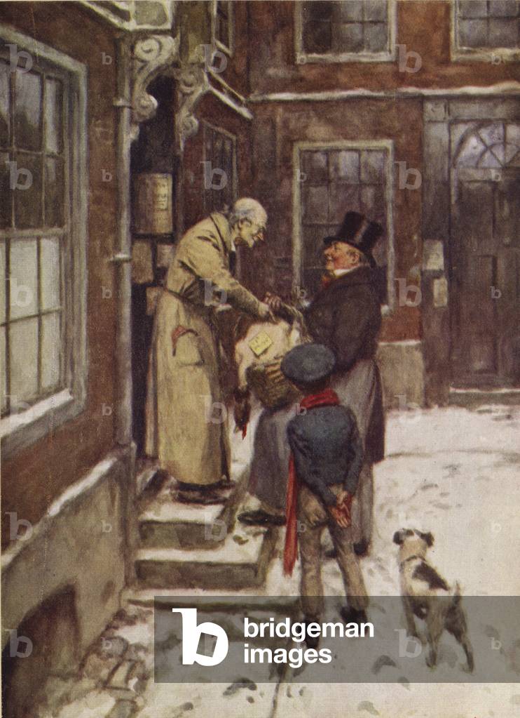 Illustration tirée de « A Christmas Carol » 1920 par Arthur C. Michael, b/w