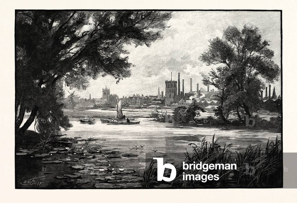 Bild von Gravur "Burton Upon Trent", b/w