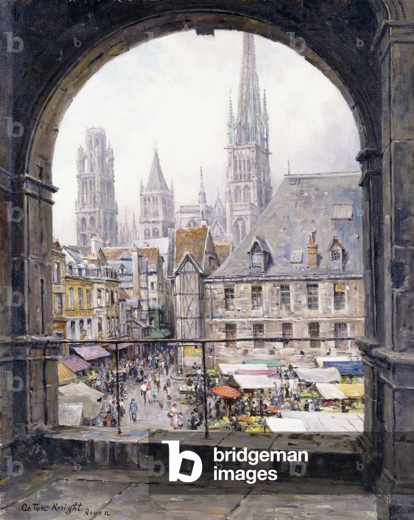 Mercato Luogo, Rouen, (olio su tela)