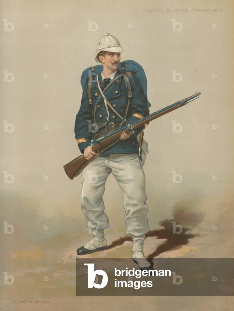 "Infanterie de Marine" 1801 von French School, b/w