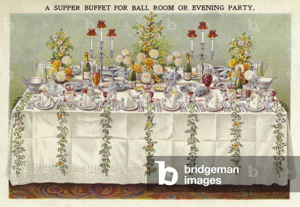 "Abendbuffet für Ballsaal oder Abendparty (Farbe litho)" von English School