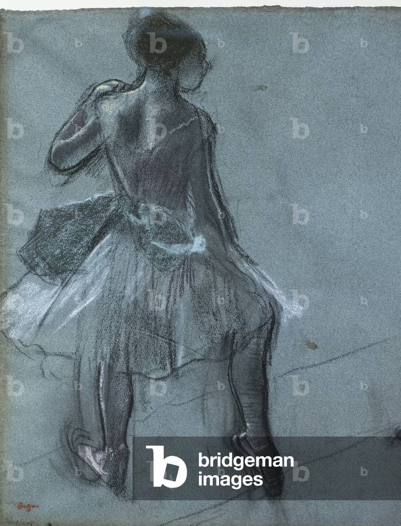 Immagine di Disegno "Ballerina dalla schiena e tre studi del piede (particolare). Intorno al 1878. Carboncino 