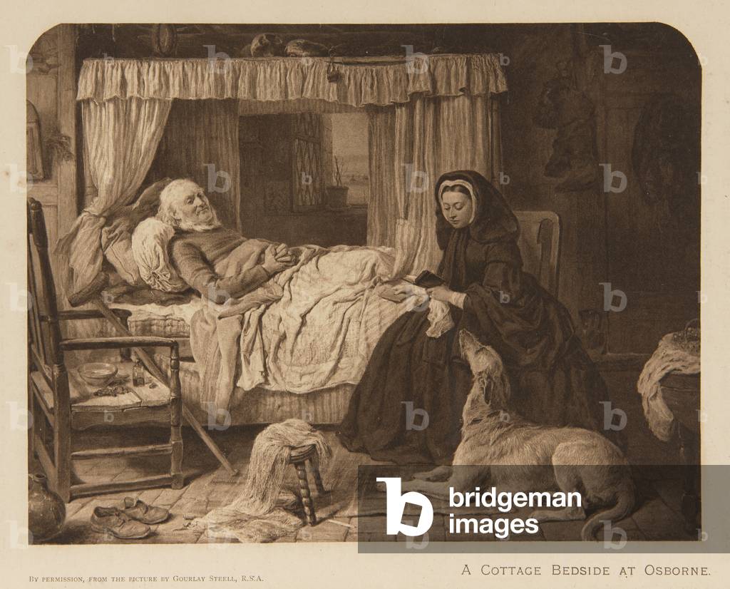 Immagine di Stampa "La regina Vittoria al fianco di un pescatore a Osborne (stampa)" 1900