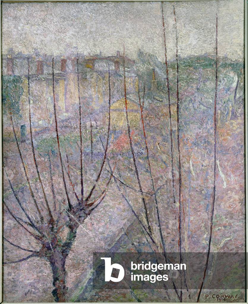 Pollarded Trees, Ashford, 1914 (öl auf leinwand)