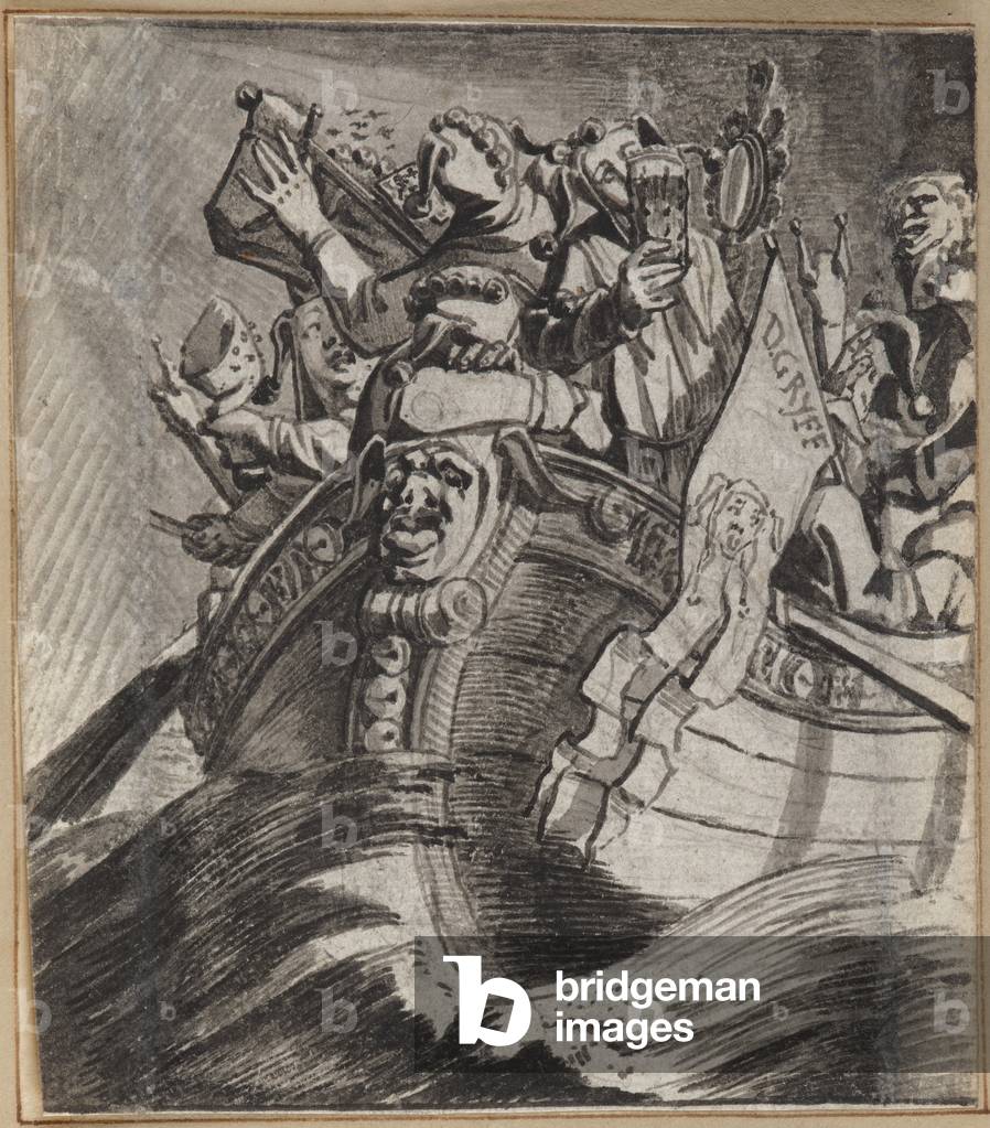 Il pazzo sogna la terra del latte e del miele, 1660-86 (pennello e inchiostro indiano su carta)