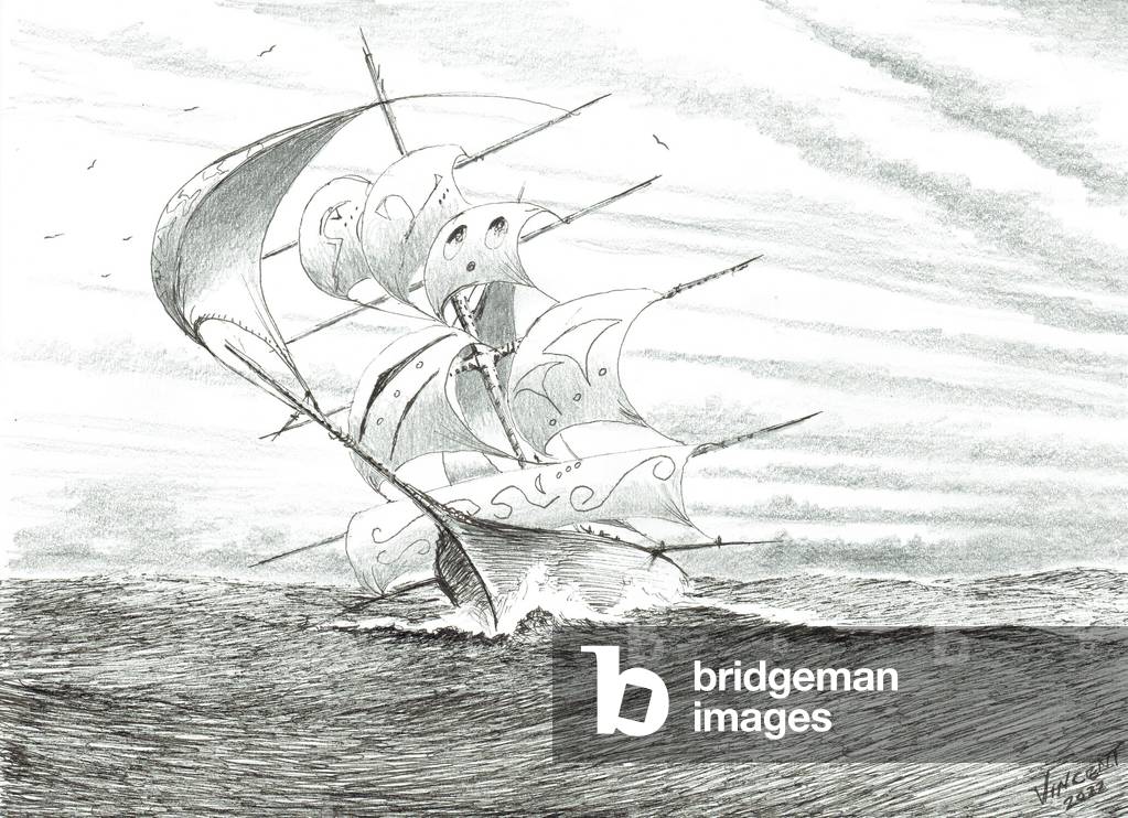 Storm Creators Gizhiginskaya Guba, 2022, (inchiostro, matita su carta)