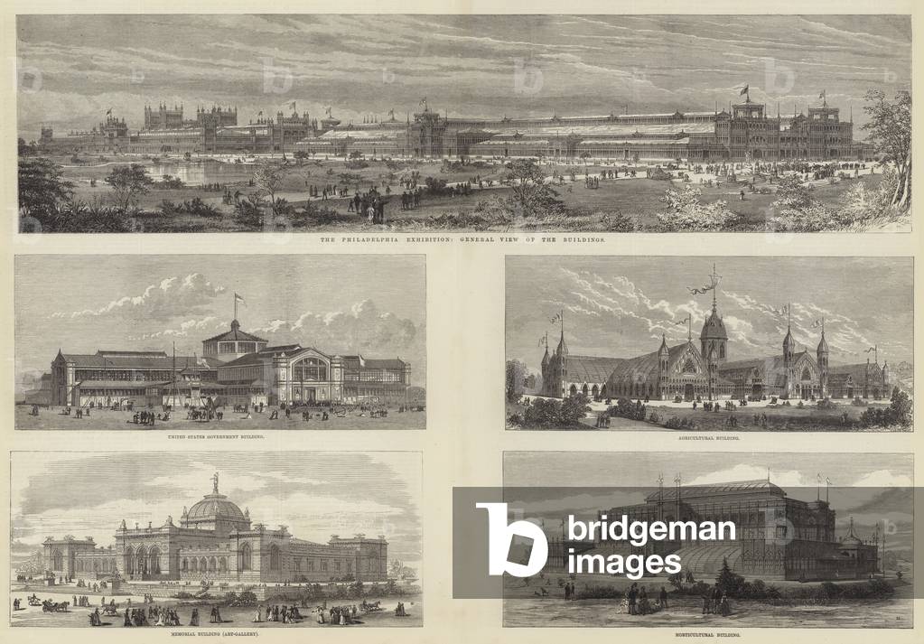 The Philadelphia Exhibition (engraving) by English Artist, b/w