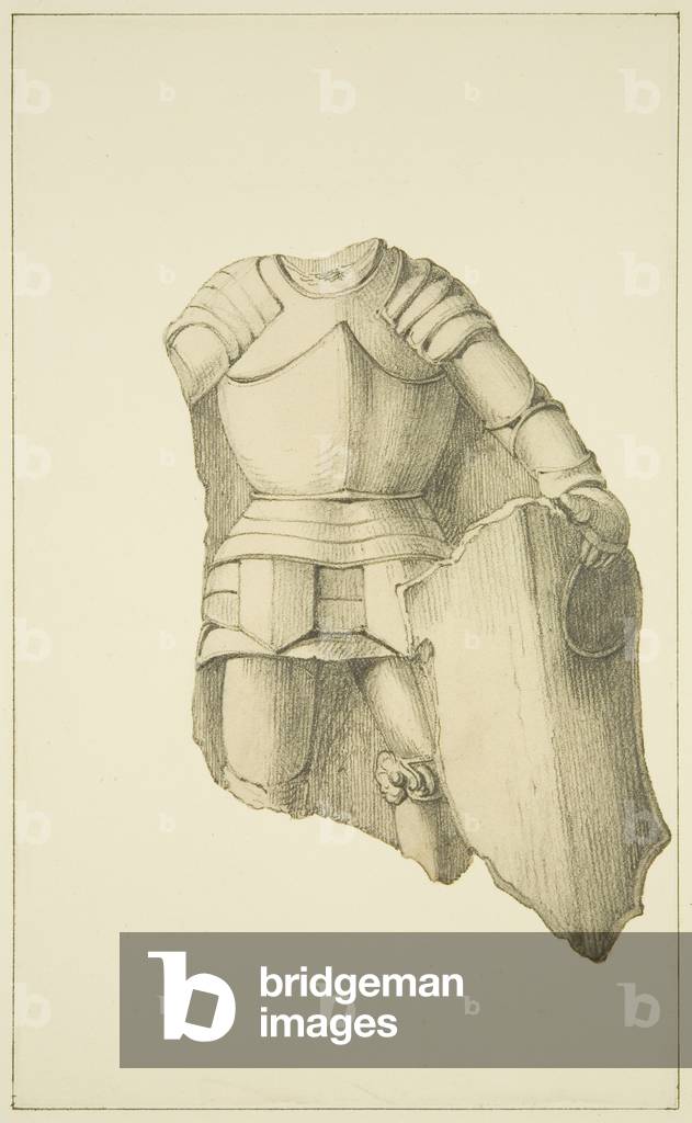 Image of Drawing depicting Ancient statuary from Canynges' Chapel (pencil & watercolour on paper) by Hugh O'Ne