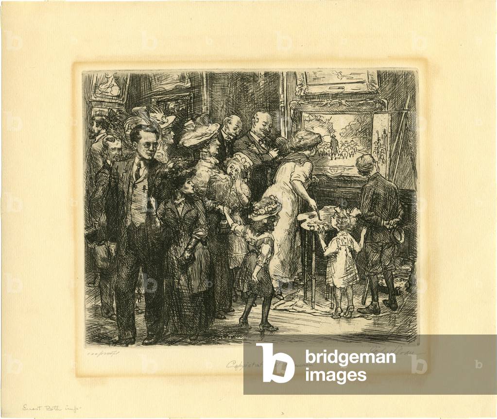 Copyist at the Met, 1908 (etching)