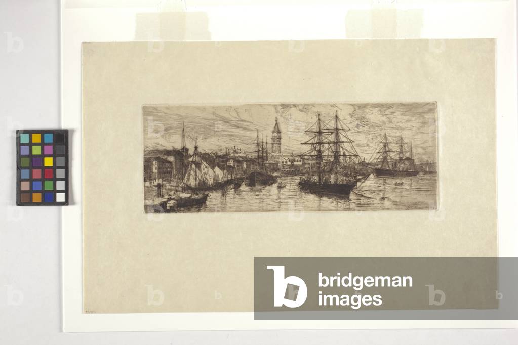 Venedig, Schifffahrt und Palazzo Ducale, 1880 (Radierung)