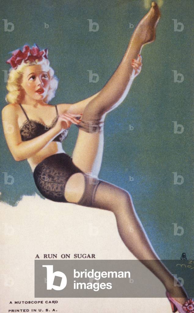 A Run on Sugar, Mutoscope Card, 1940 (color lito)