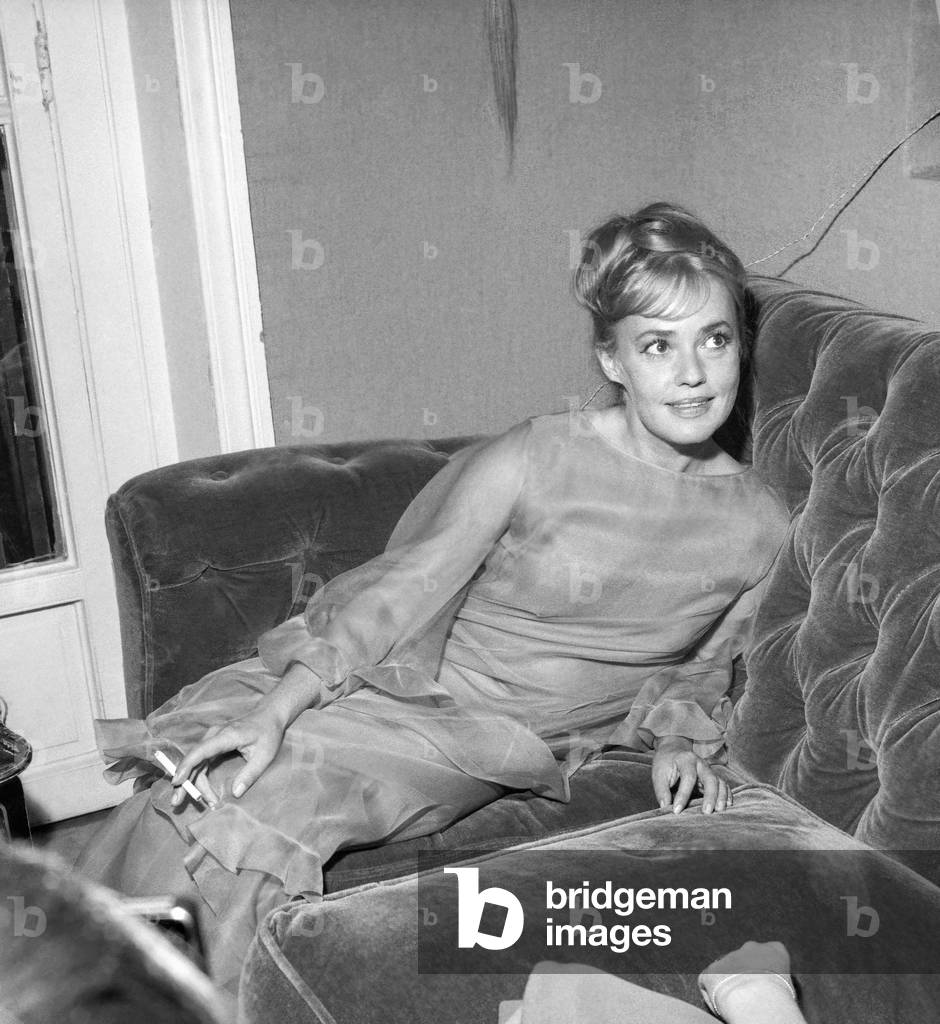Bild von Fotografie "Jeanne Moreau" 1965 von Giovanni Coruzzi, b/w