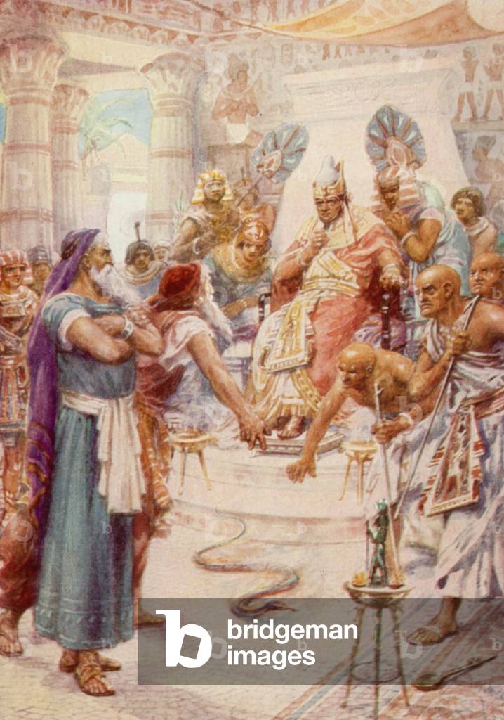 "Mosè e Aronne davanti al faraone (colore lito)" di Robert Ambrose Dudley