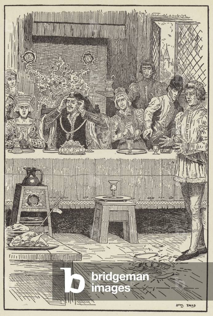 Immagine di Stampa "Una freccia è venuto sfrecciando attraverso la finestra aperta (lito)" di Louis John Rhead