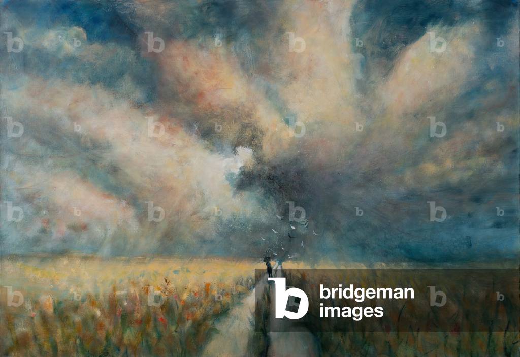 Image de Peinture représentant Tempête qui s'éloigne avec Figure I 2019 par Bill Jacklin
