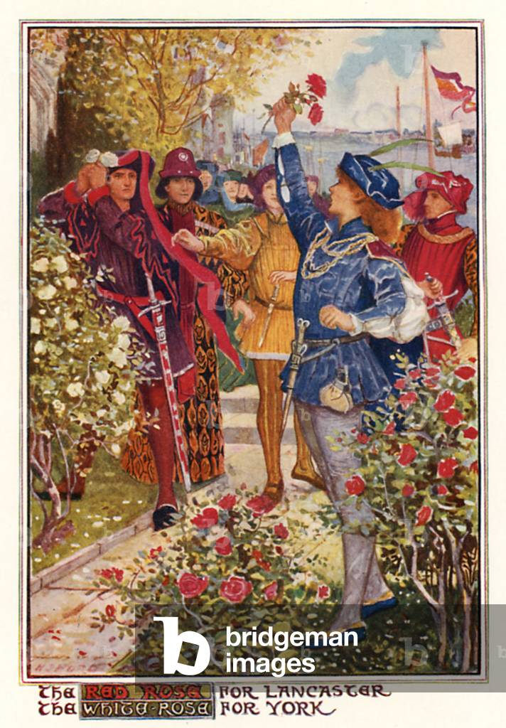 Wars of the Roses, illustration for 'The Book of Princes and Princesses' by Mrs Lang, 1908 (colour litho)