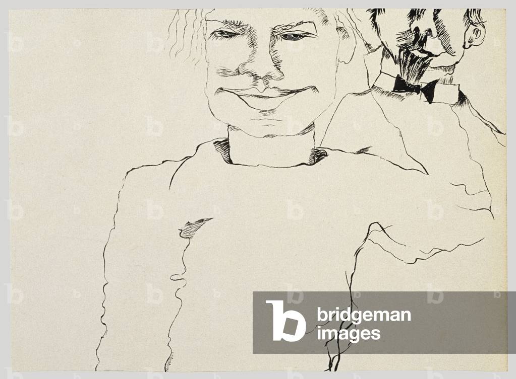 Image of Drawing depicting Drawing (Part 1) 1940 by Lucian Freud, b/w