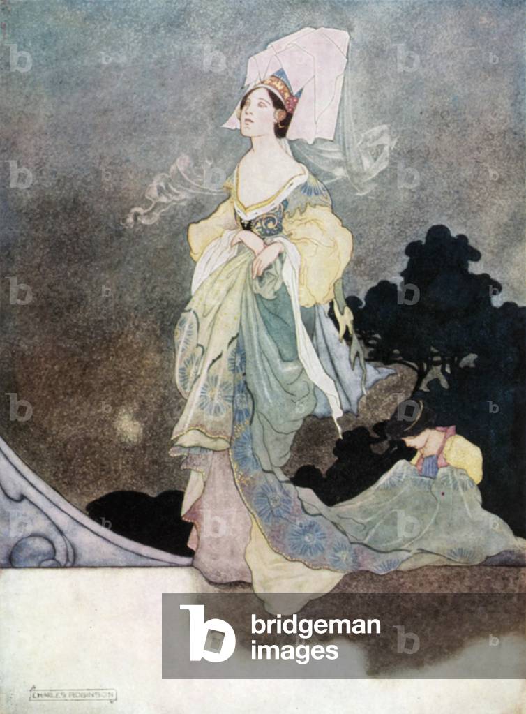"La più bella delle damigelle d'onore della regina (colore lito)" di Charles Robinson