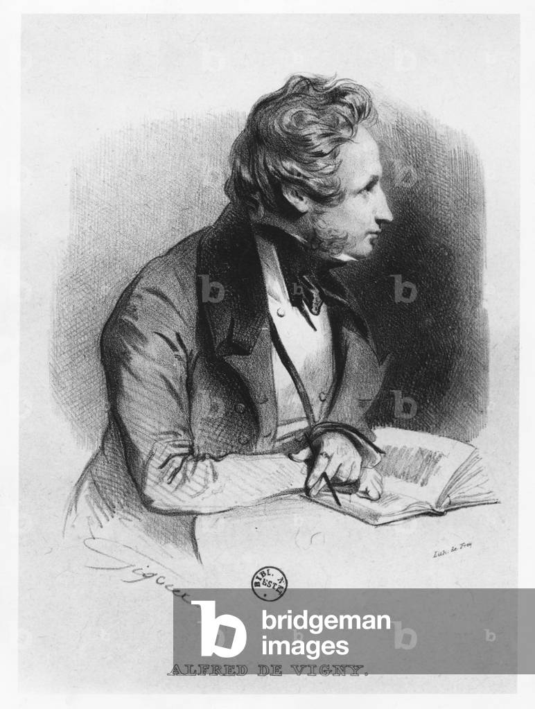 Portrait d'Alfred de Vigny (lithographie)