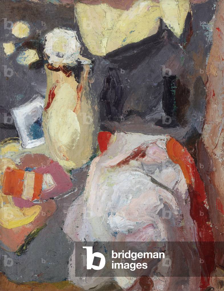 Immagine di Dipinto "Natura morta con brocca di limone e fiori bianchi" 1920 di William George Gillies