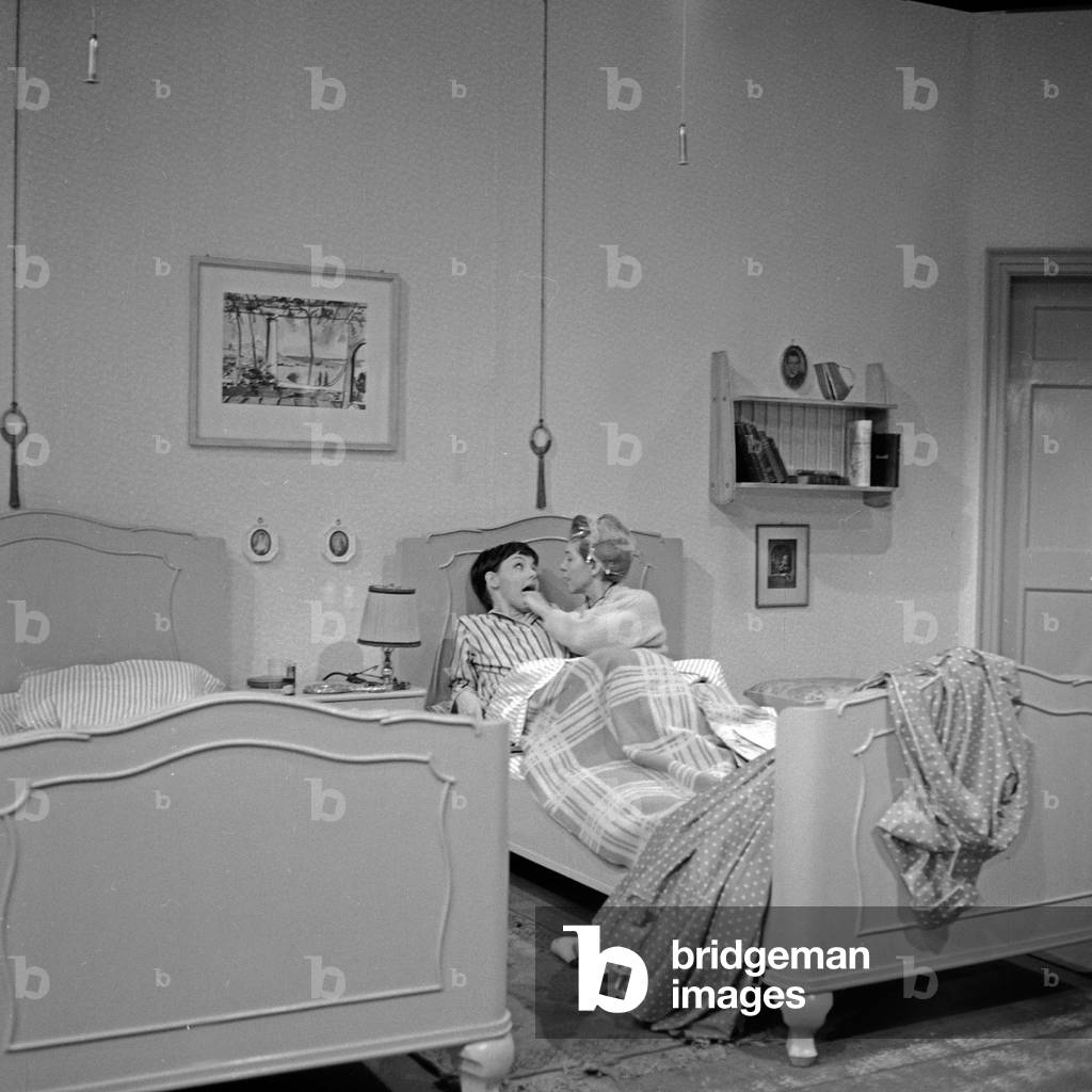 "Actresses Ingrid Andree and Inge Meysel in the play "Der erste Fruehlingstag"", b/w