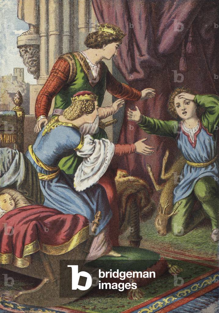"Bruder und Schwester (Farbe litho)" von European School