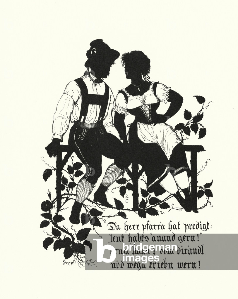 Bild von Druck "Scherenschnitt von Hugo Strohl (Litho)" 1801 von Hugo Gerard Strohl