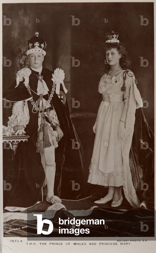 Edoardo, principe di Galles e principessa Mary, 1911 (foto b/n)