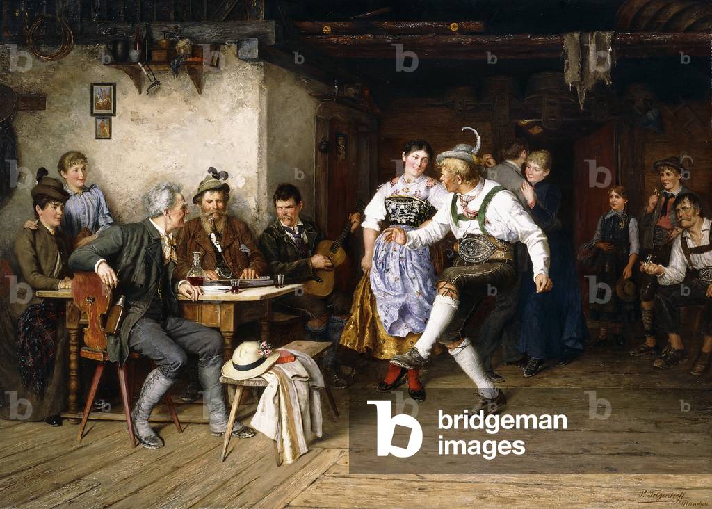 Interno di un Weinstube (olio su tela)