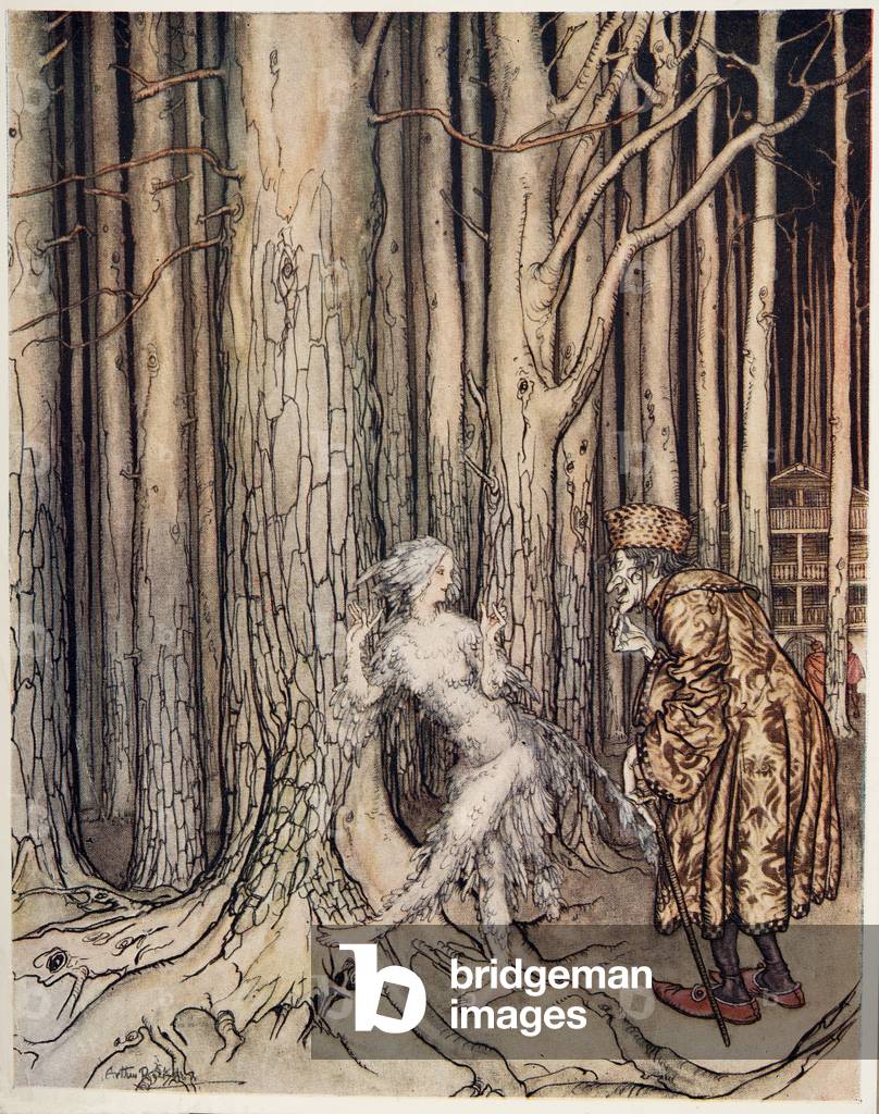 Fitcher's Bird, da piccolo fratello & amp; piccolo sorella e altri racconti del fratelli Grimm, pub.1917 (colo