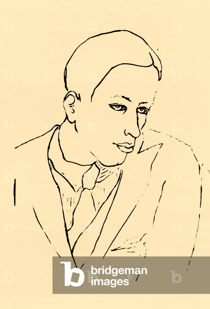 Sergej Sergeyevich Prokofiev come un giovane (disegno)