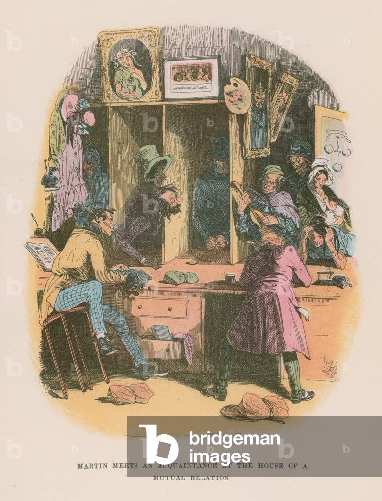 Illustration for Martin Chuzzlewit (colour litho)