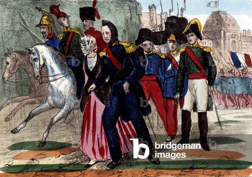 partenza di emergenza del re francese Luigi Filippo dal palazzo Tuileries 22 febbraio 1848 durante la rivolta 