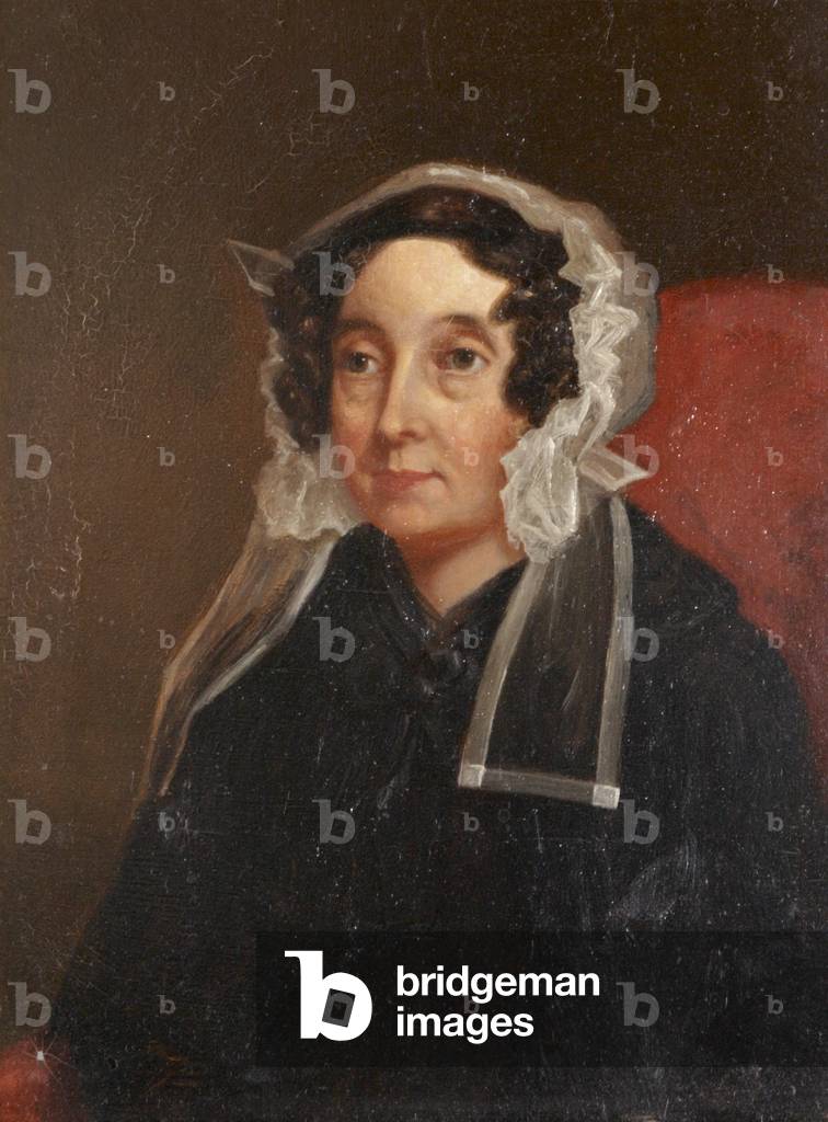 Bild von Gemälde "Eine Frau in einem Bonnet mit schwarzem Kleid" von English School