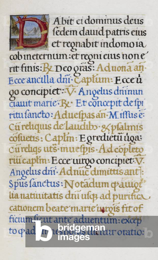 Page de texte avec la lettre initiale “D”