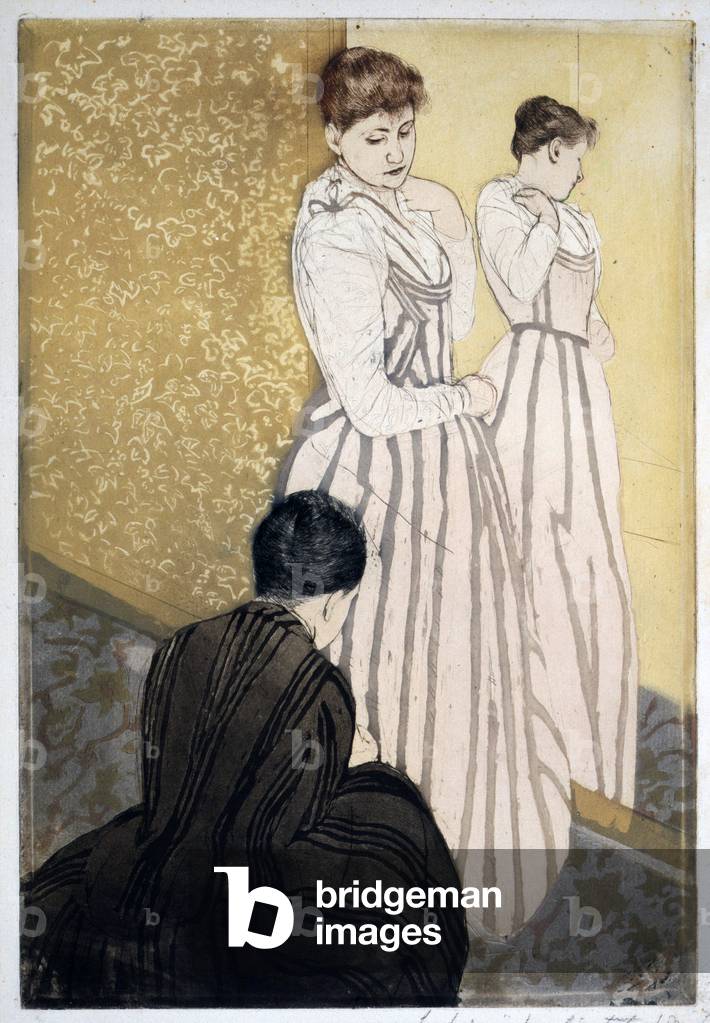 Image of Engraving depicting Mary Cassatt etching