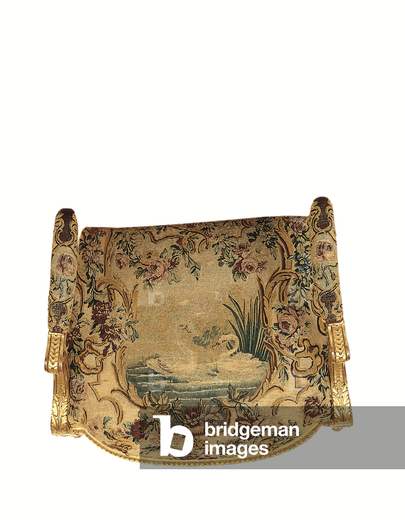 Image of Furniture depicting Armchair (gilded wood with tapestry) 1755 by Georges Jacob