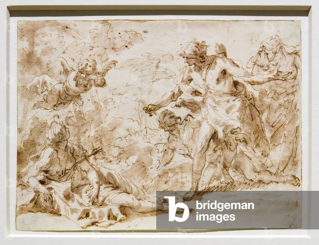 Morte di Coronis, 1706-25 (penne, inchiostri, w/c, matite rosse e nere su carta bianca)