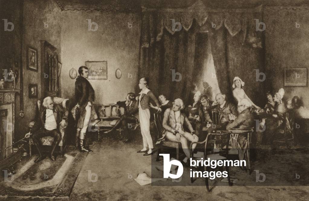 Immagine di Stampa "Incontro di Robert Burns e Sir Walter Scott" di Charles Martin Hardie