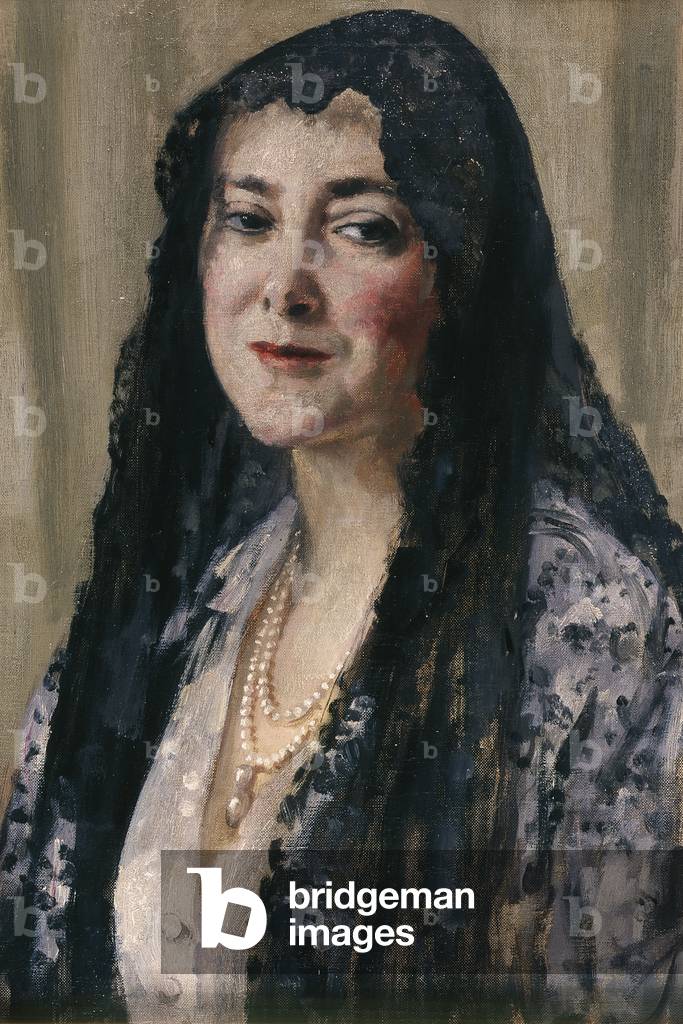 Signora con una Mantilla, 1898/1928 (olio su tela)