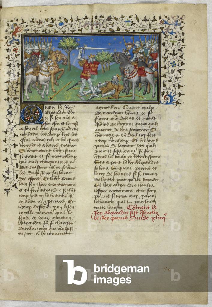 Miniatur von Alexander tötet Porrus