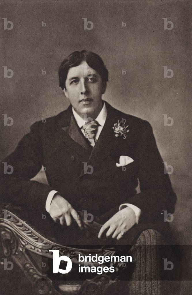 Oscar Wilde, irischer Dichter und Dramatiker, 1892 (s/w Foto)