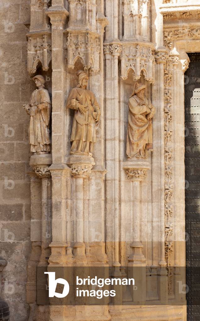 The cathedral. Exterior. East. Portal (Puerta de las Campanilas). Detail. Left doorjamb.