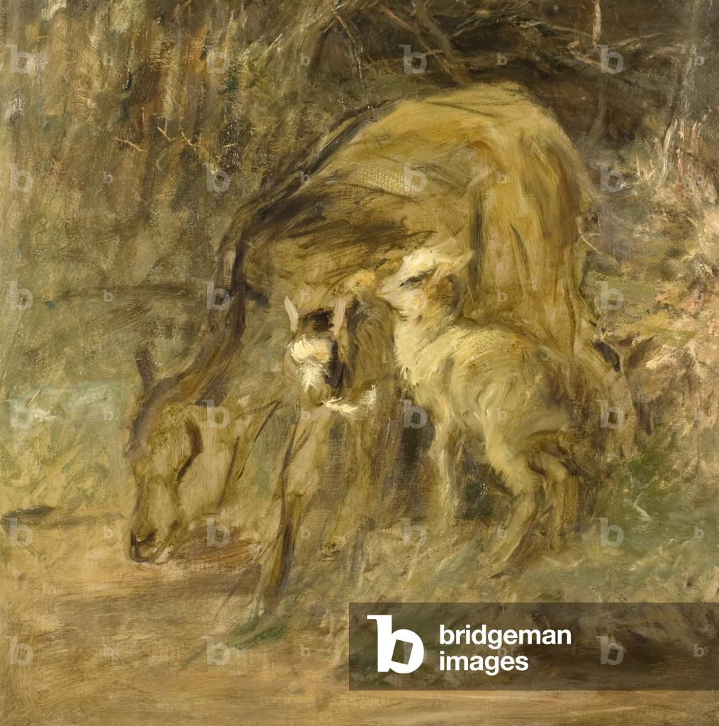 Capra e Bambini (olio su tela)