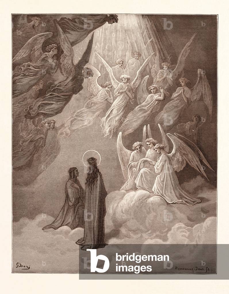 Image of Engraving depicting The Singing of the Blessed in the Sixth Heaven by Gustave Dore