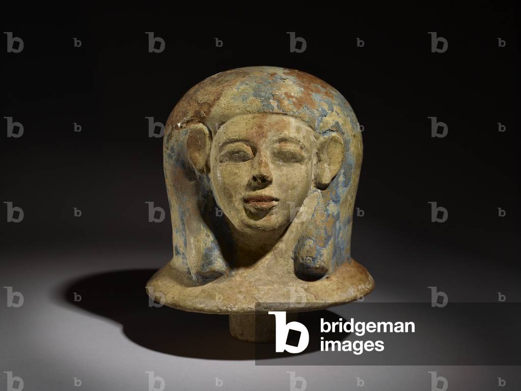 Coperchio Canopico a forma di testa, 1580 a.C. (terracotta & vernice)