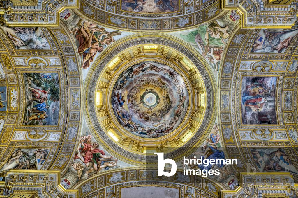 Bild von Fotografie "Blick auf die Quer Decke mit den Pendentiven und der Kuppel"