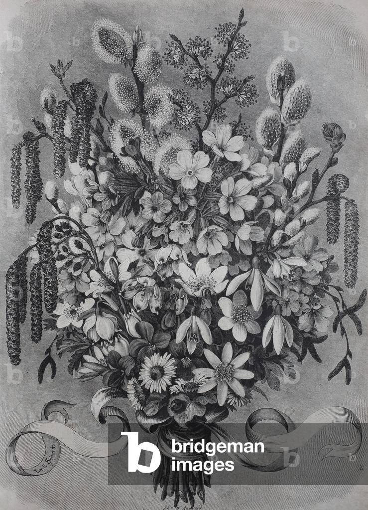 Image of Print depicting Colourful spring bouquet 1801 by Unknown Artist
